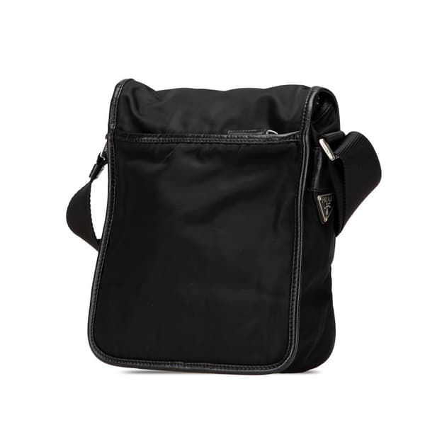 Pre-owned Prada Tessuto Buckle Messenger Bag Black