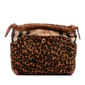 Miniatyrbild 3 av 10: Pre-owned Burberry Leopard Print Pony Hair and House Check Canvas Little Crush Crossbody Brown