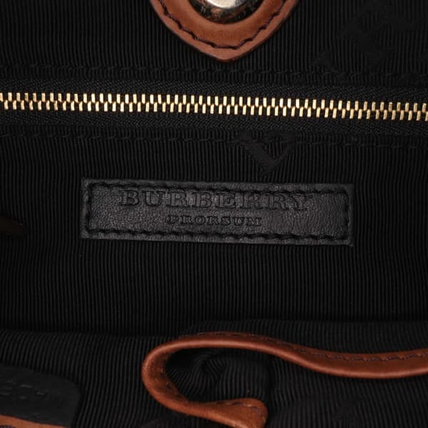 Pre-owned Burberry Leopard Print Pony Hair and House Check Canvas Little Crush Crossbody Brown