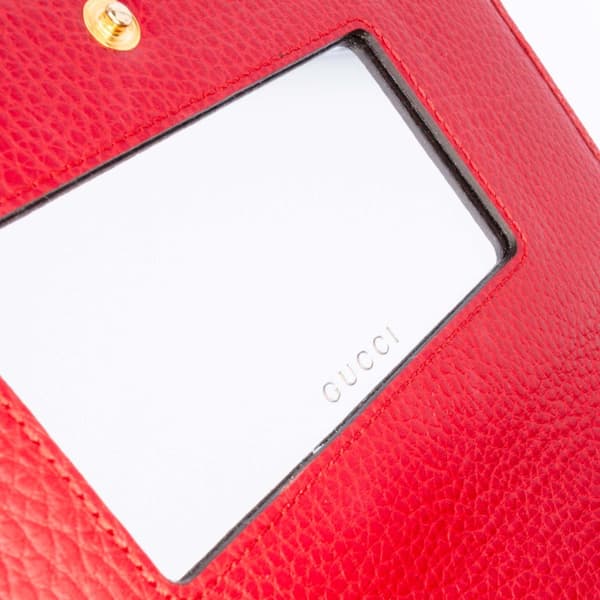 Pre-owned Gucci GG Marmont Leather Wallet On Chain Red