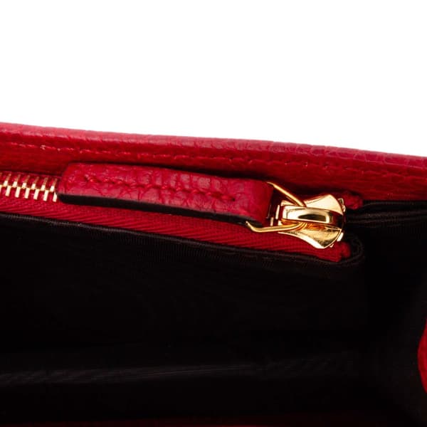 Pre-owned Gucci GG Marmont Leather Wallet On Chain Red