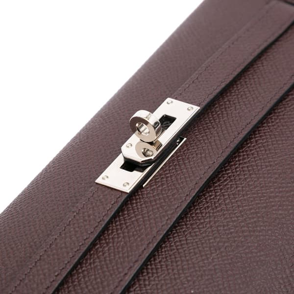Pre-owned Hermès Epsom Kelly To Go Wallet Red