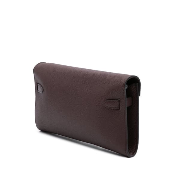 Pre-owned Hermès Epsom Kelly To Go Wallet Red