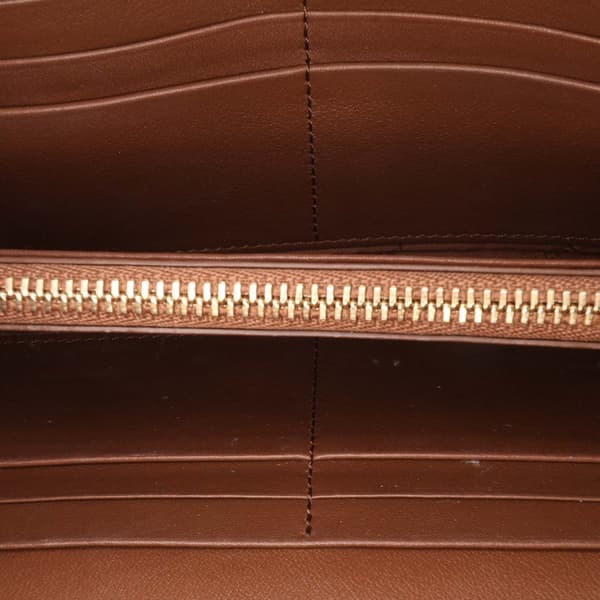 Pre-owned Burberry House Check Henley Canvas and Leather Wallet on Chain Brown