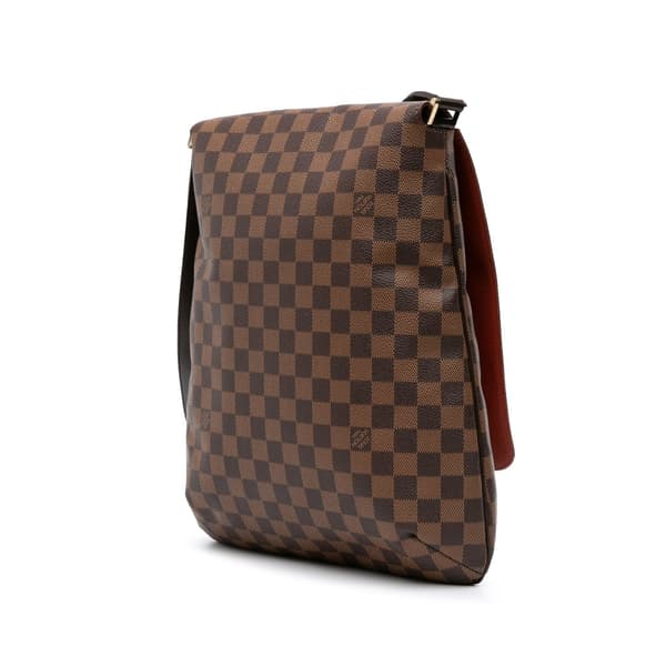 Pre-owned Louis Vuitton Damier Ebene Musette Salsa GM Brown