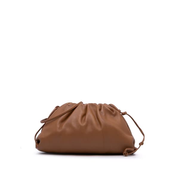 Pre-owned Bottega Veneta Lambskin The Mini Pouch Brown
