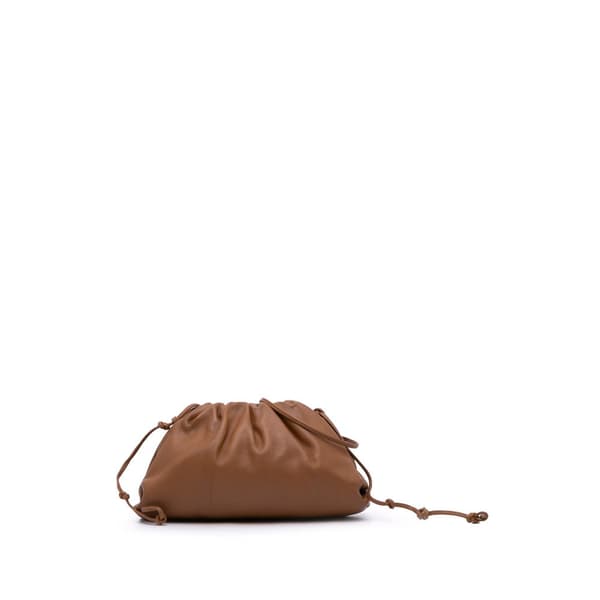 Pre-owned Bottega Veneta Lambskin The Mini Pouch Brown