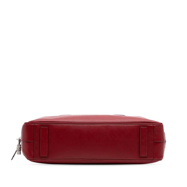 Pre-owned Prada Saffiano Business Bag Red