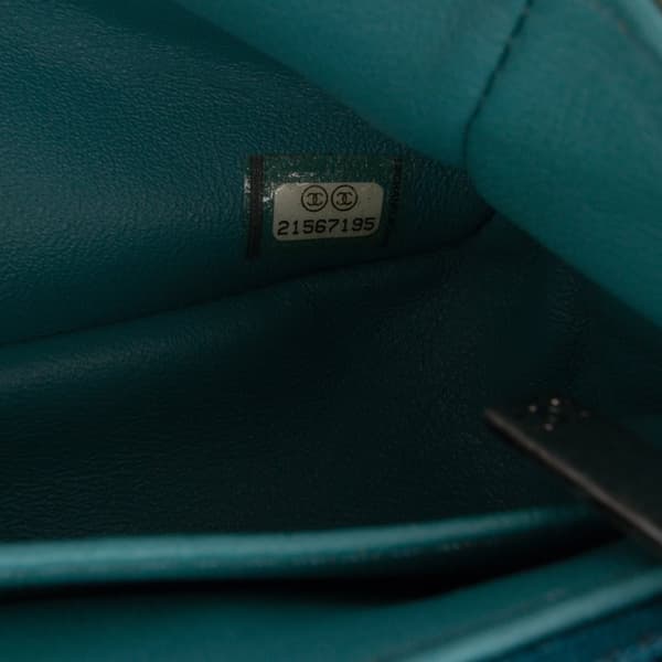 Pre-owned Chanel Mini Rectangular Classic Tricolor Lambskin Single Flap Blue