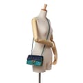 Miniatyrbild 8 av 9: Pre-owned Chanel Mini Rectangular Classic Tricolor Lambskin Single Flap Blue