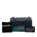 Miniatyrbild 9 av 9: Pre-owned Chanel Mini Rectangular Classic Tricolor Lambskin Single Flap Blue