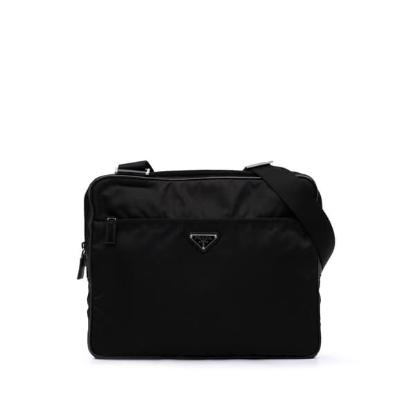Pre-owned Prada Tessuto Zip Top Crossbody Black