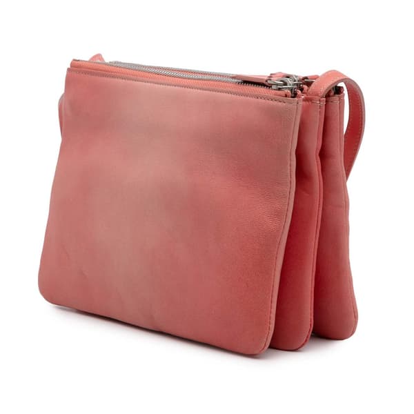 Pre-owned Celine Small Lambskin Trio Crossbody Pink