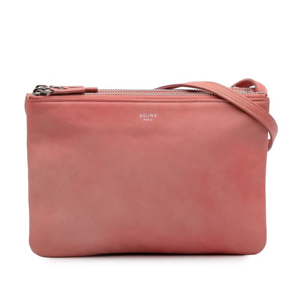 Pre-owned Celine Small Lambskin Trio Crossbody Pink