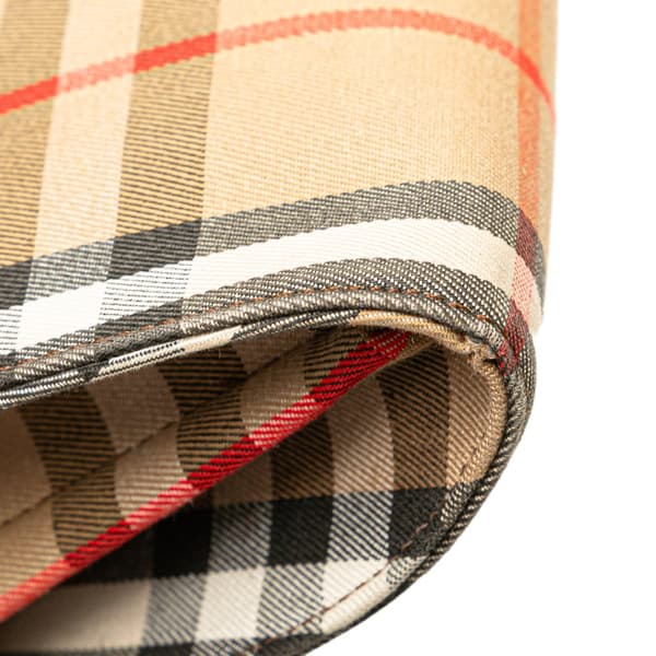 Pre-owned Burberry Haymarket Check Canvas Crossbody Brown