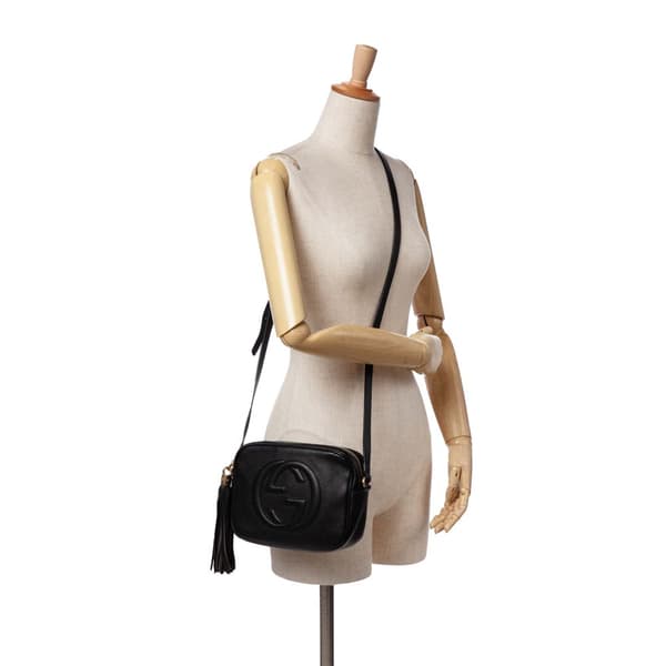 Pre-owned Gucci Leather Soho Disco Crossbody Black