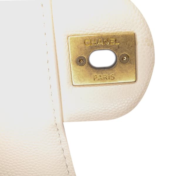 Pre-owned Chanel CC Quilted Lambskin Round Moon Messenger Flap White
