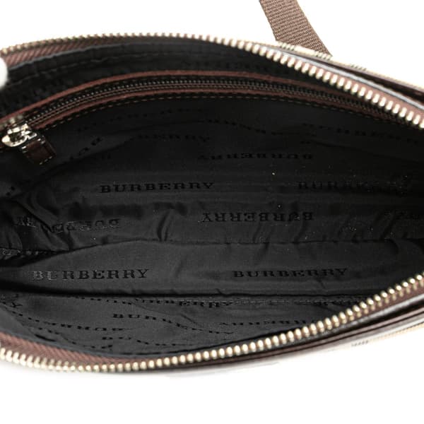 Pre-owned Burberry House Check Canvas Crossbody Brown