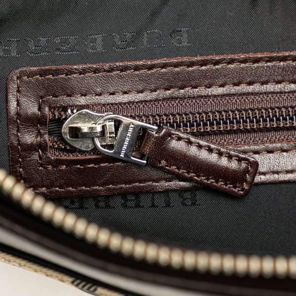 Pre-owned Burberry House Check Canvas Crossbody Brown