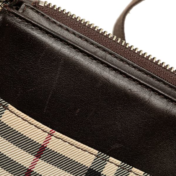 Pre-owned Burberry House Check Canvas Crossbody Brown