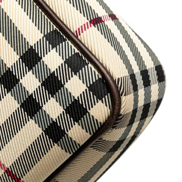 Pre-owned Burberry House Check Canvas Crossbody Brown