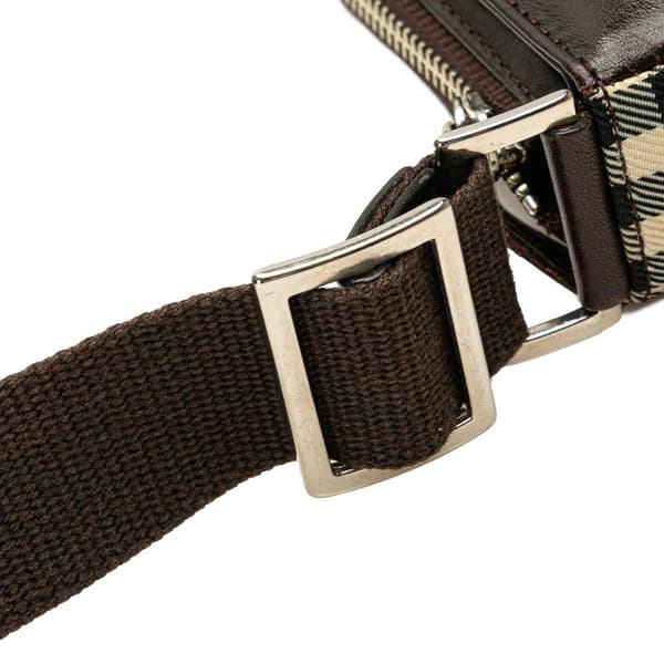 Pre-owned Burberry House Check Canvas Crossbody Brown