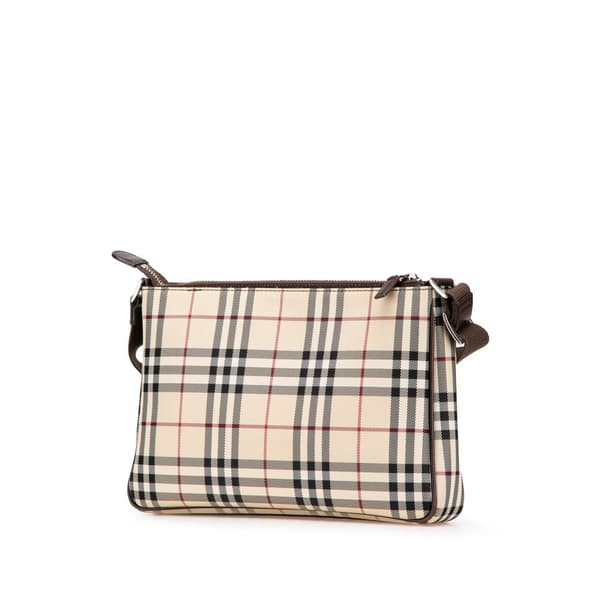 Pre-owned Burberry House Check Canvas Crossbody Brown