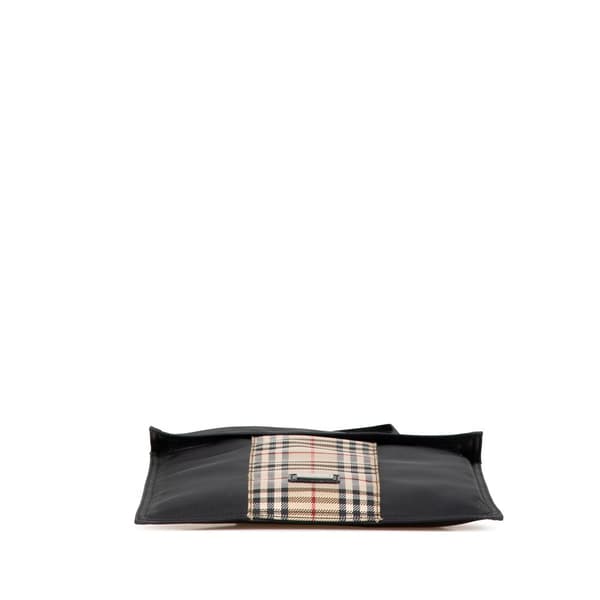 Pre-owned Burberry House Check Canvas and Nylon Crossbody Black