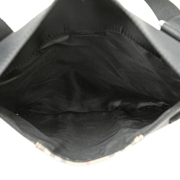 Pre-owned Burberry House Check Canvas and Nylon Crossbody Black