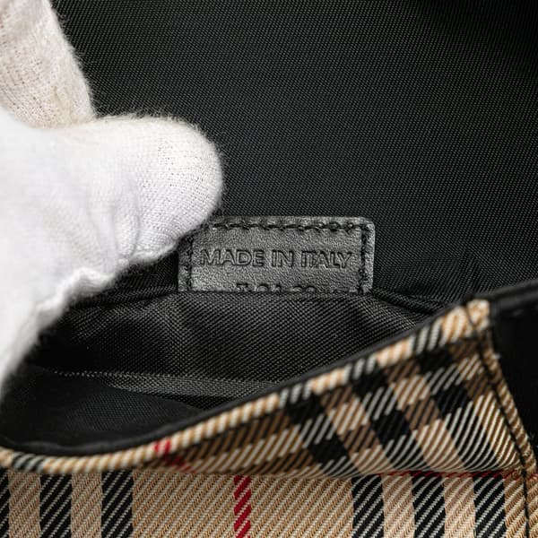 Pre-owned Burberry House Check Canvas and Nylon Crossbody Black