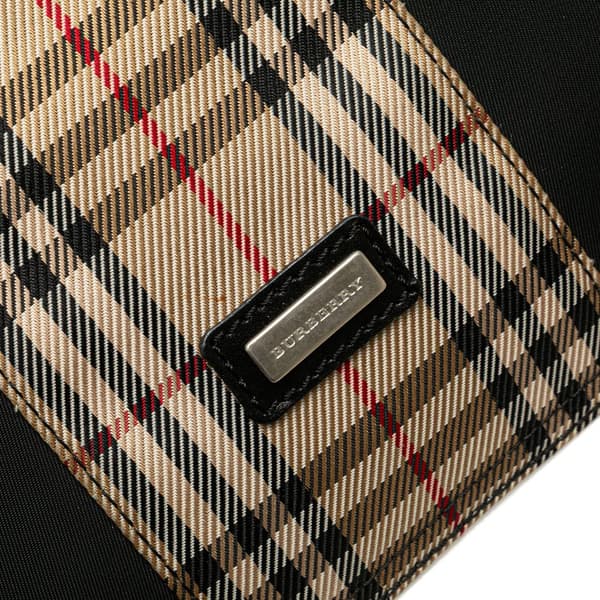 Pre-owned Burberry House Check Canvas and Nylon Crossbody Black