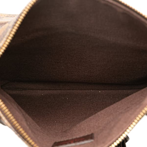 Pre-owned Louis Vuitton Damier Ebene Pochette Melville Brown