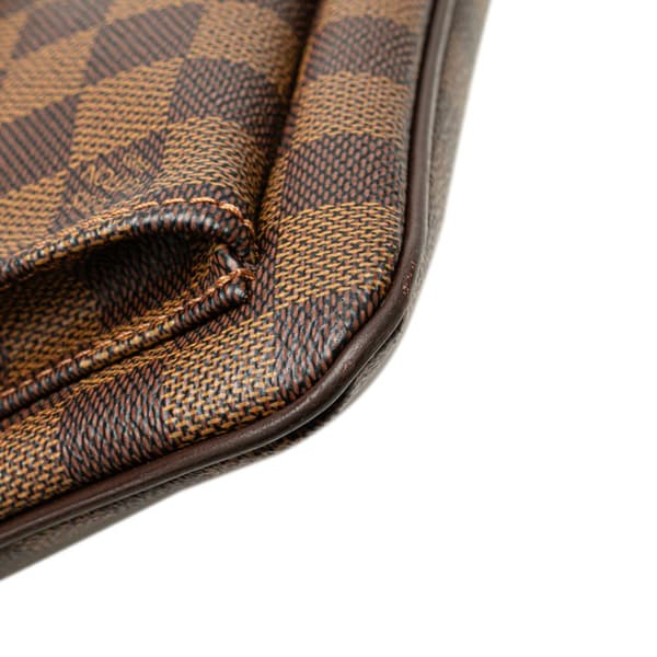 Pre-owned Louis Vuitton Damier Ebene Pochette Melville Brown