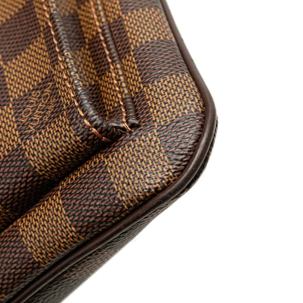 Pre-owned Louis Vuitton Damier Ebene Pochette Melville Brown