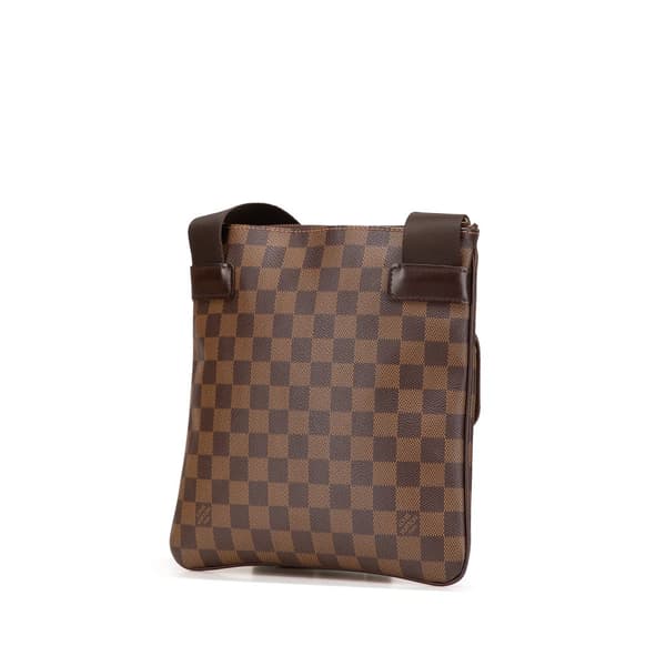 Pre-owned Louis Vuitton Damier Ebene Pochette Melville Brown