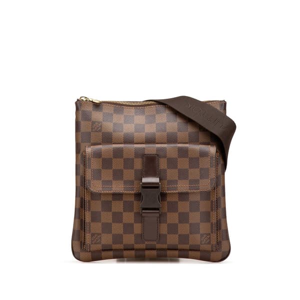 Pre-owned Louis Vuitton Damier Ebene Pochette Melville Brown