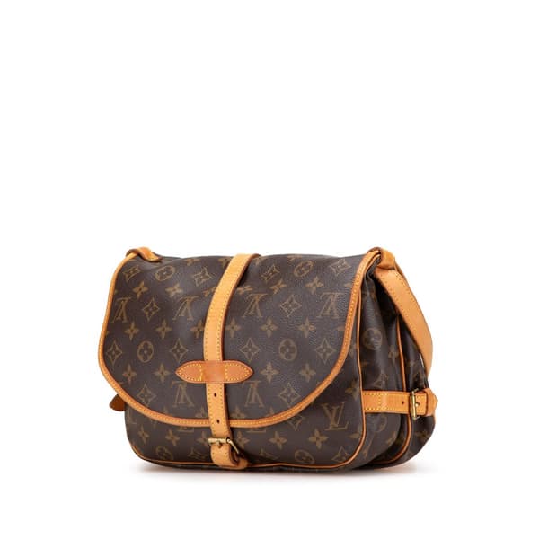 Pre-owned Louis Vuitton Monogram Saumur 30 Brown