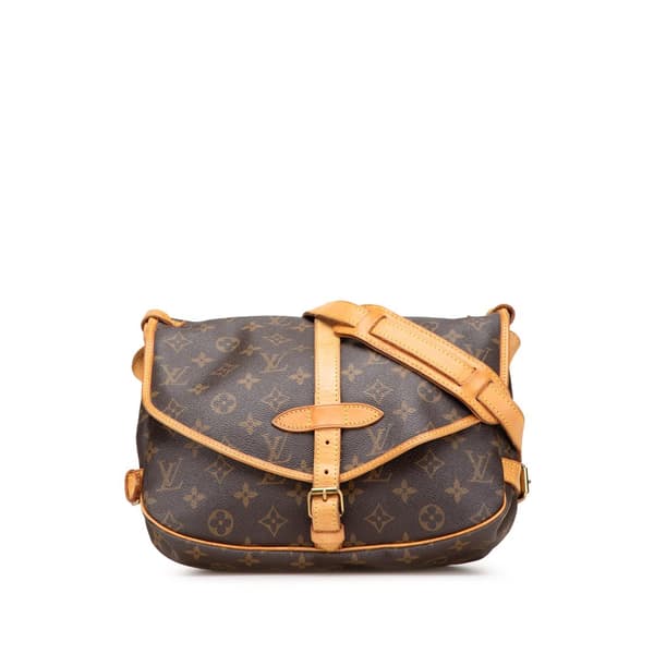 Pre-owned Louis Vuitton Monogram Saumur 30 Brown