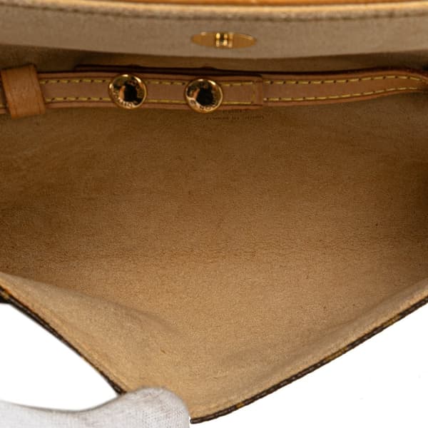 Pre-owned Louis Vuitton Monogram Pochette Twin PM Brown