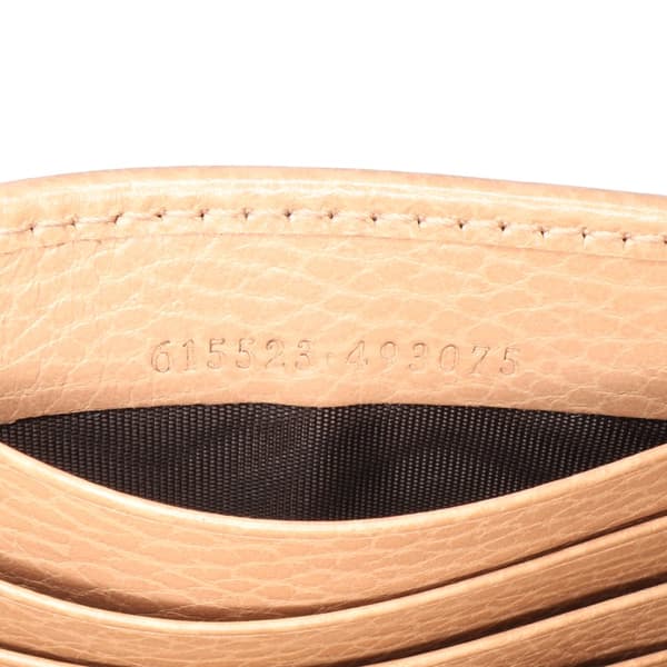 Pre-owned Gucci Interlocking G Dollar Calfskin Wallet on Chain Brown