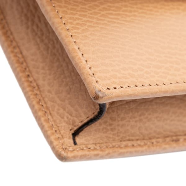 Pre-owned Gucci Interlocking G Dollar Calfskin Wallet on Chain Brown