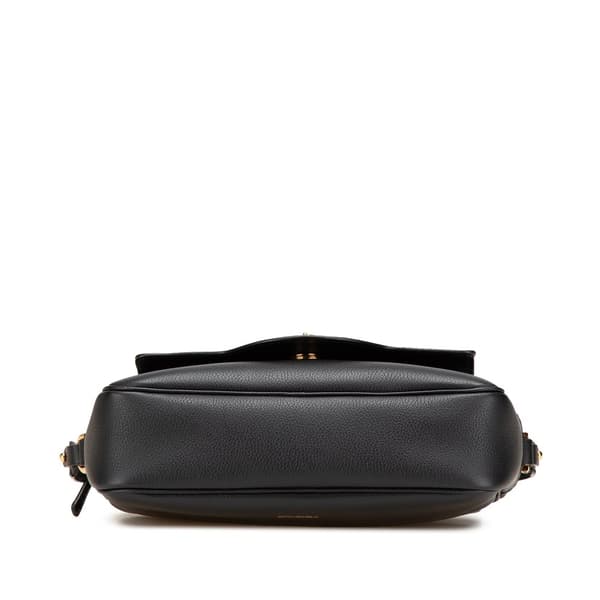 Pre-owned Versace Grained Calfskin La Medusa Crossbody Black
