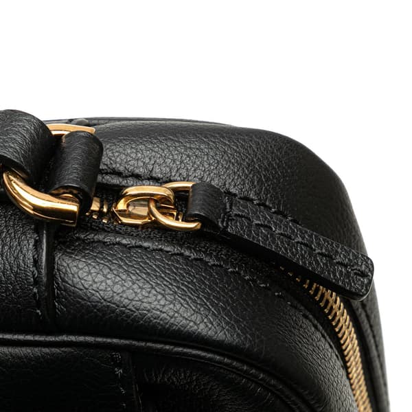 Pre-owned Versace Grained Calfskin La Medusa Crossbody Black