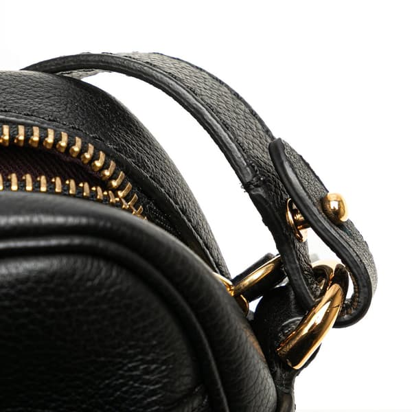 Pre-owned Versace Grained Calfskin La Medusa Crossbody Black