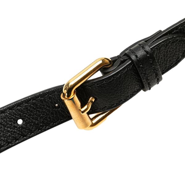 Pre-owned Versace Grained Calfskin La Medusa Crossbody Black