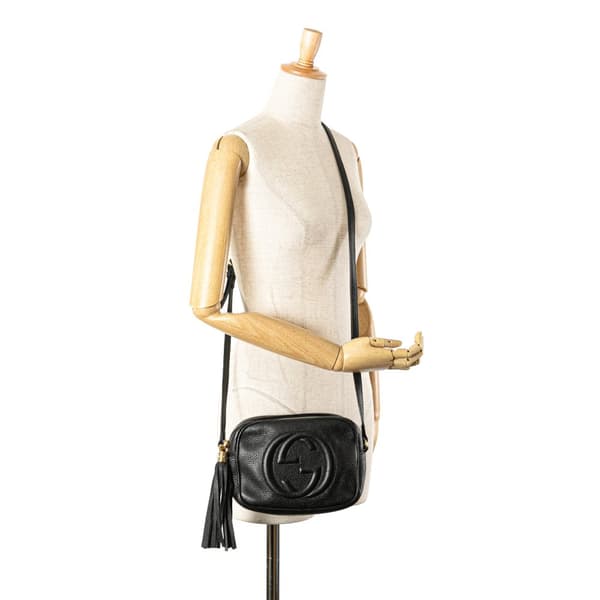 Pre-owned Gucci Leather Soho Disco Crossbody Black