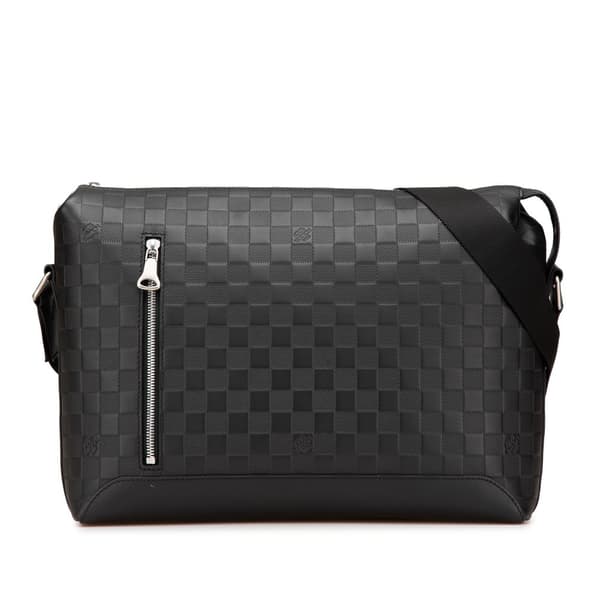 Pre-owned Louis Vuitton Damier Infini Discovery Messenger MM Black