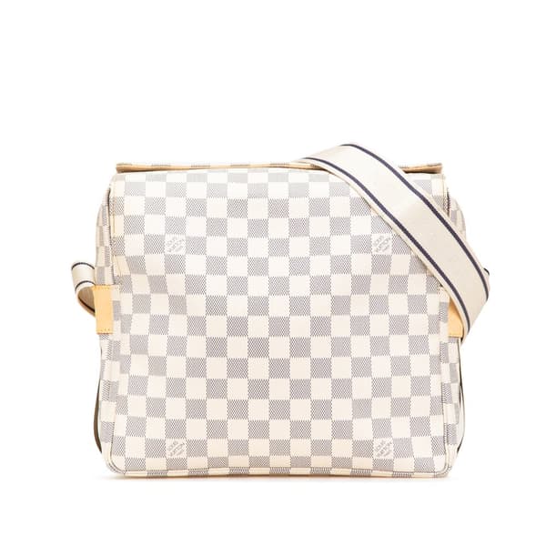 Pre-owned Louis Vuitton Damier Azur Naviglio White