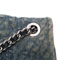 Miniatyrbild 7 av 10: Pre-owned Chanel Large Embroidered Denim Camellia Flap Blue
