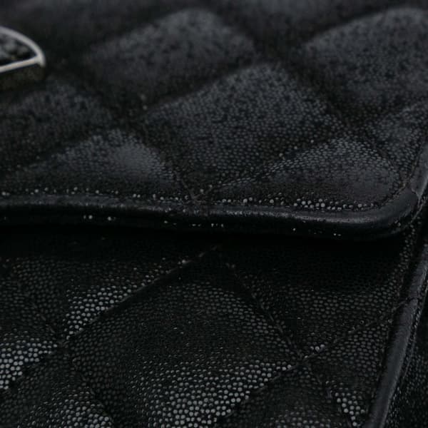 Pre-owned Chanel Iridescent Caviar Crystal CC Wallet On Chain Black